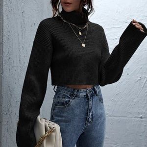 Black Cropped Sweater